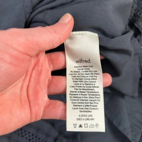 Wilfred Aritzia Emmie Mini Dress Lace Off the Shoulder Eyelet Blue Size 2XS - Picture 13 of 16